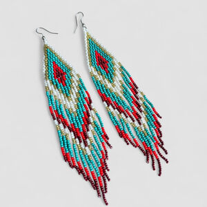 Handmade Vida Fringe Boho Beaded Earrings Bohemian Jewelry Retro Y2K Boheme